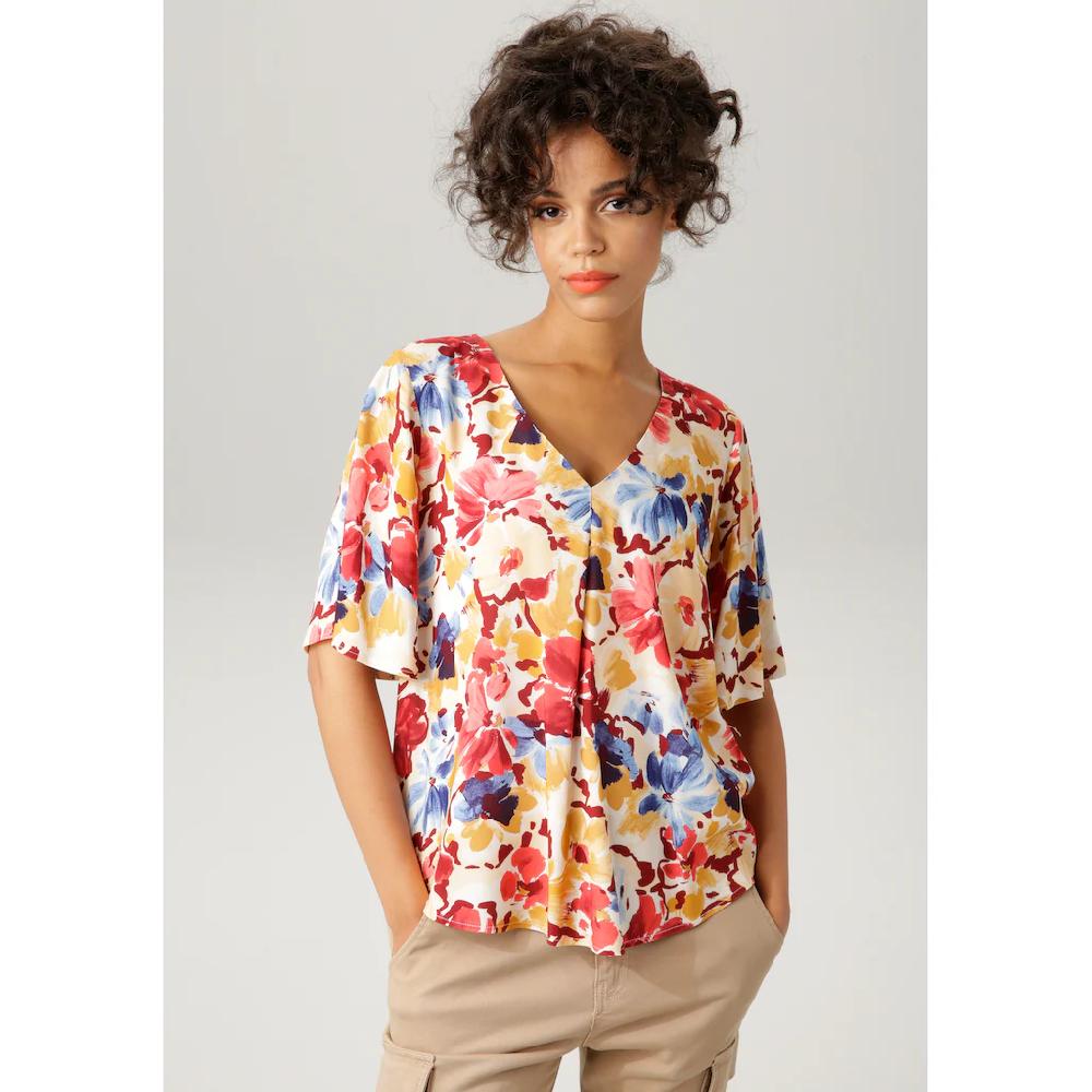 Aniston CASUAL Schlupfbluse mit farbintensiven Blüten bedruckt