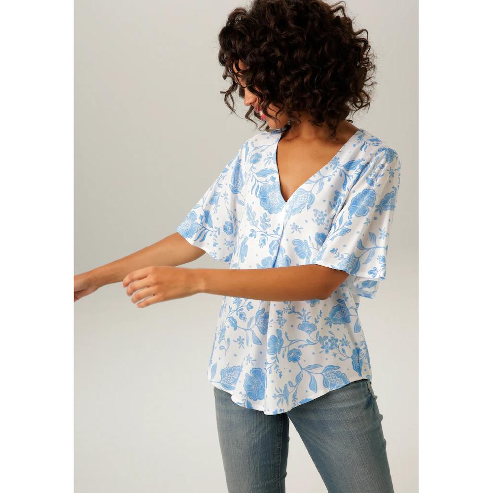 Aniston CASUAL Schlupfbluse Mit Großflächigem Blumendruck