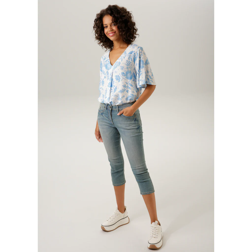 Aniston CASUAL Schlupfbluse Mit Großflächigem Blumendruck