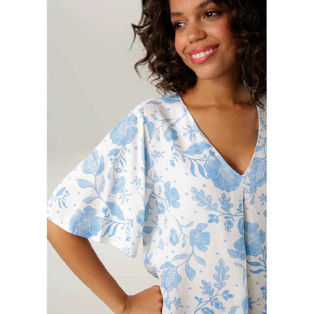Aniston CASUAL Schlupfbluse mit großflächigem Blumendruck