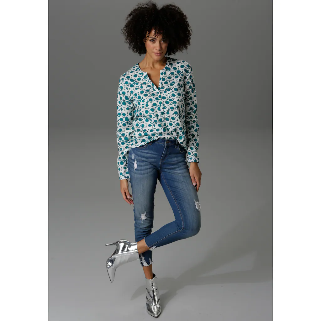 Aniston CASUAL Schlupfbluse Mit Krempelbaren Ärmeln