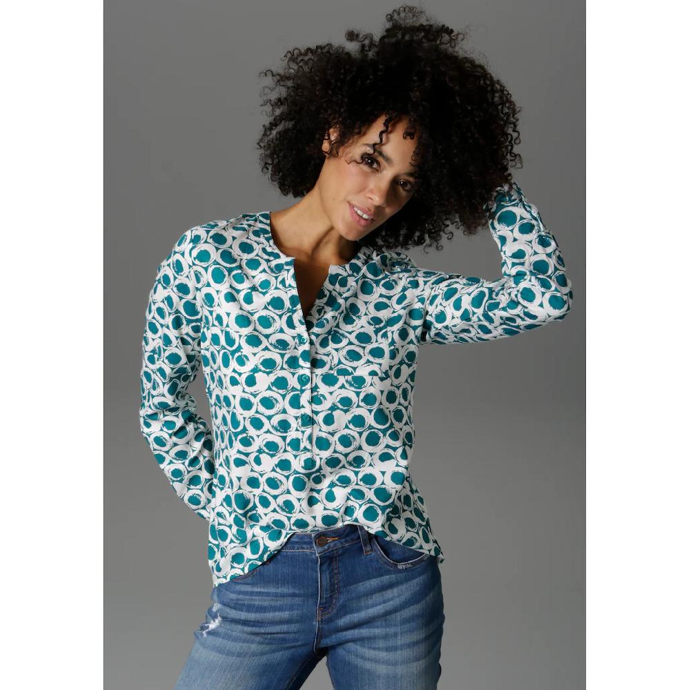 Aniston CASUAL Schlupfbluse mit krempelbaren Ärmeln