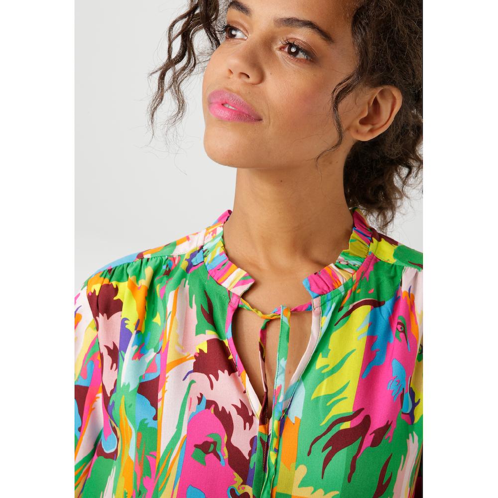 Aniston CASUAL Schlupfbluse Mit Löwenköpfen Im Farbenfrohen Dschungel-Print - NEUE KOLLEKTION