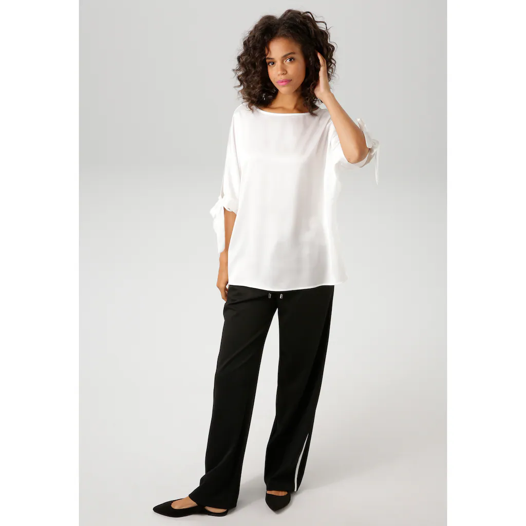 Aniston CASUAL Schlupfbluse Mit Raffinierten Cut-Out An Den 3/4-langen Ärmeln - NEUE KOLLEKTION