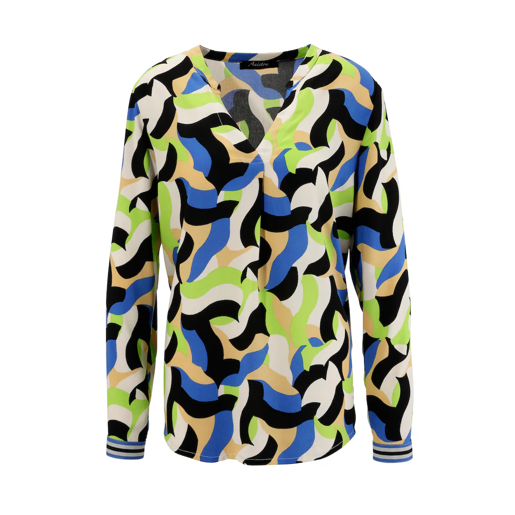 Aniston CASUAL Schlupfbluse Mit Trendfarbenen Graphischen Druck