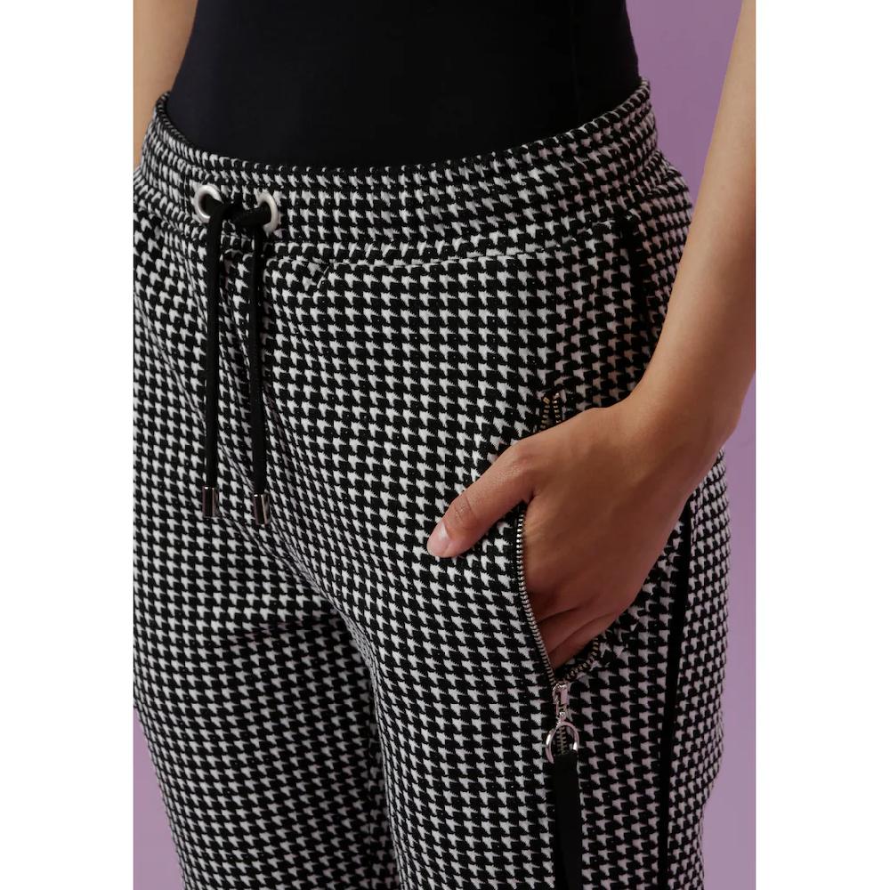 Aniston CASUAL Schlupfhose Im Trendigem Hahnentritt-Muster Und Piping Entlang Der Seitennähte