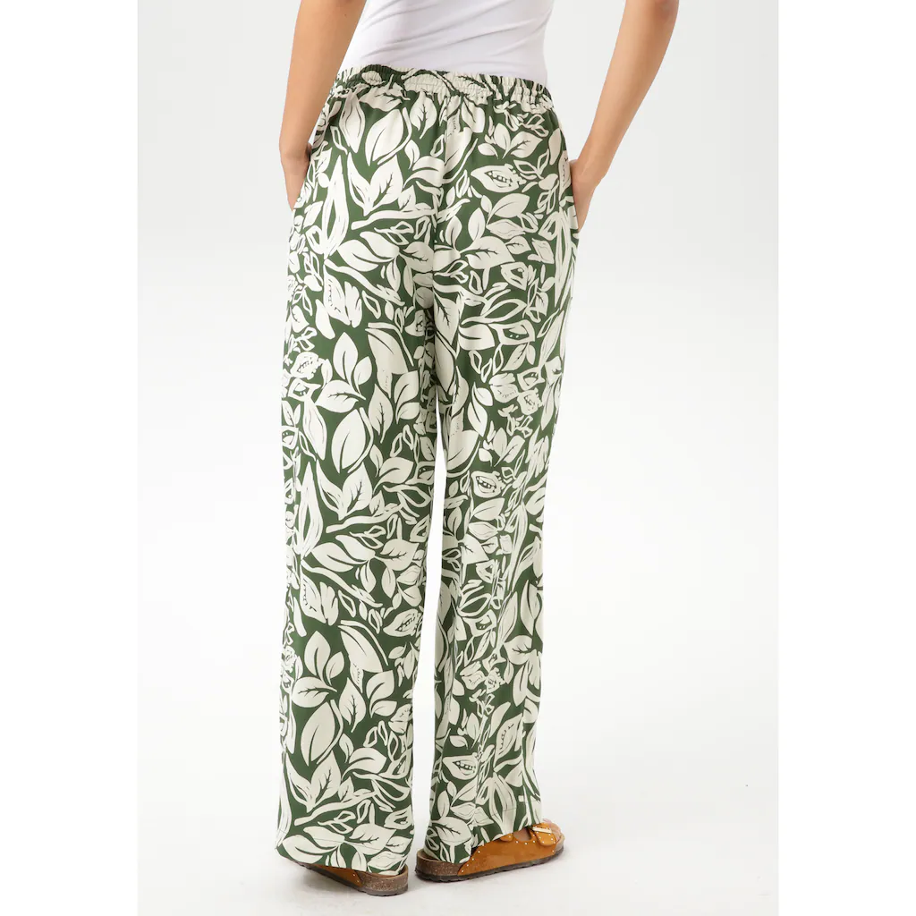 Aniston CASUAL Schlupfhose Mit Fantasievollen Blättern Bedruckt - NEUE KOLLEKTION