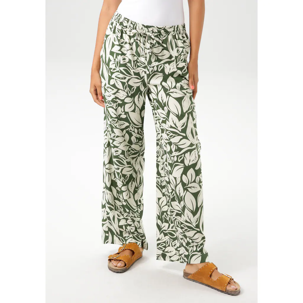 Aniston CASUAL Schlupfhose mit fantasievollen Blättern bedruckt - NEUE KOLLEKTION
