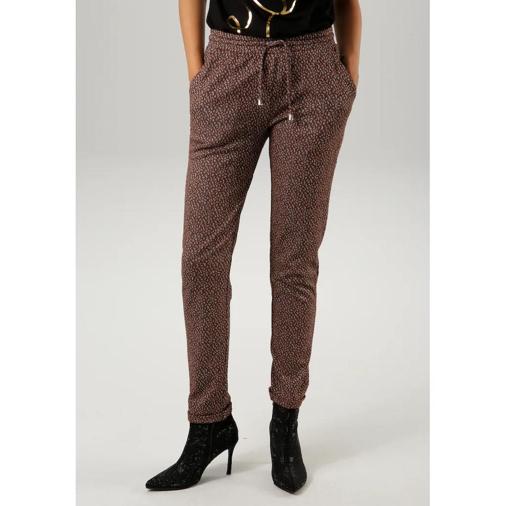 Aniston CASUAL Schlupfhose mit Glitzerfäden verzierter Alloverdruck