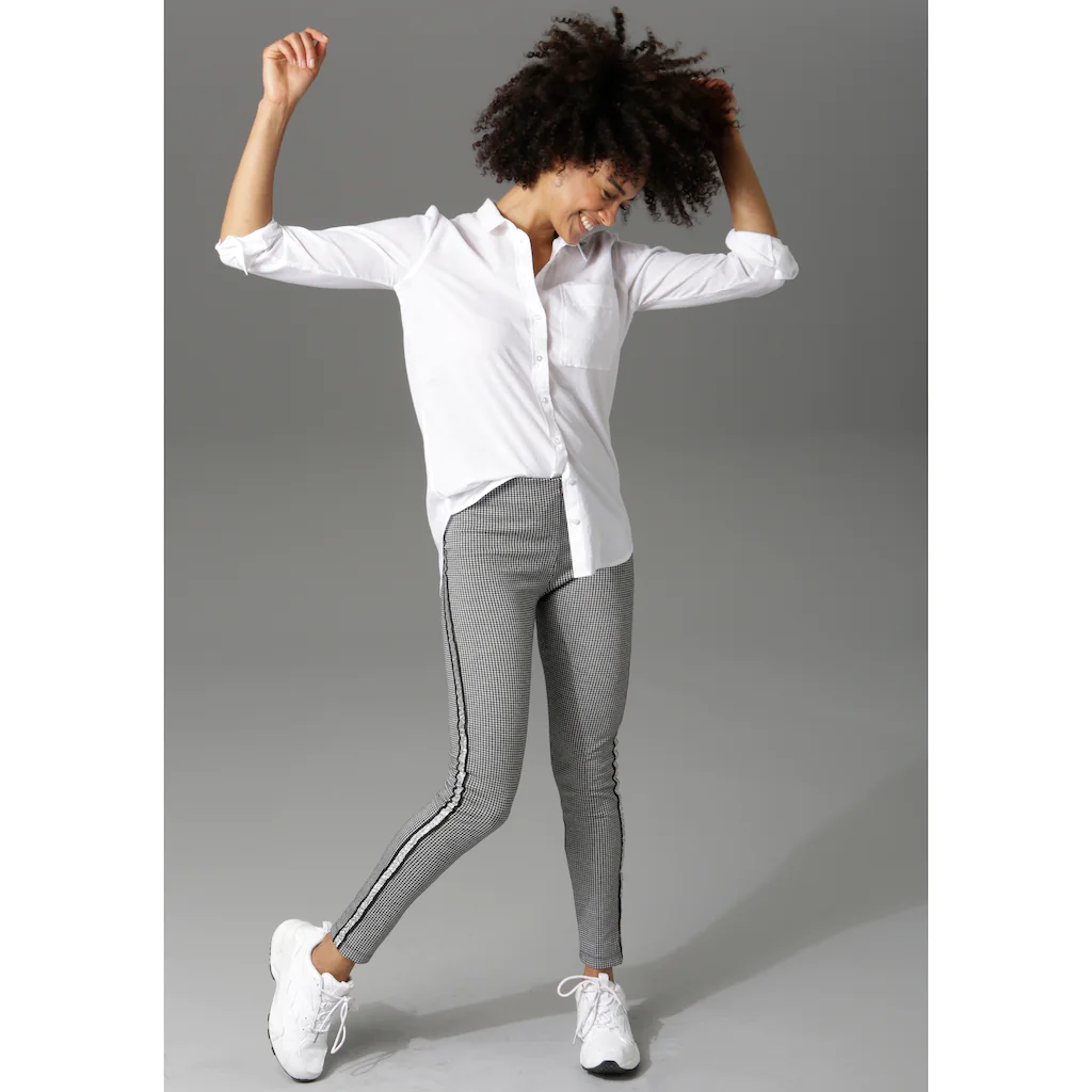 Aniston CASUAL Schlupfhose Mit Glitzernden Galonstreifen