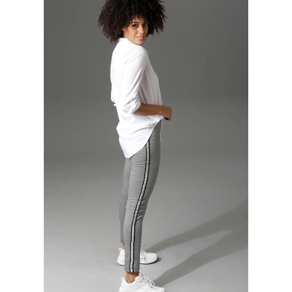 Aniston CASUAL Schlupfhose Mit Glitzernden Galonstreifen