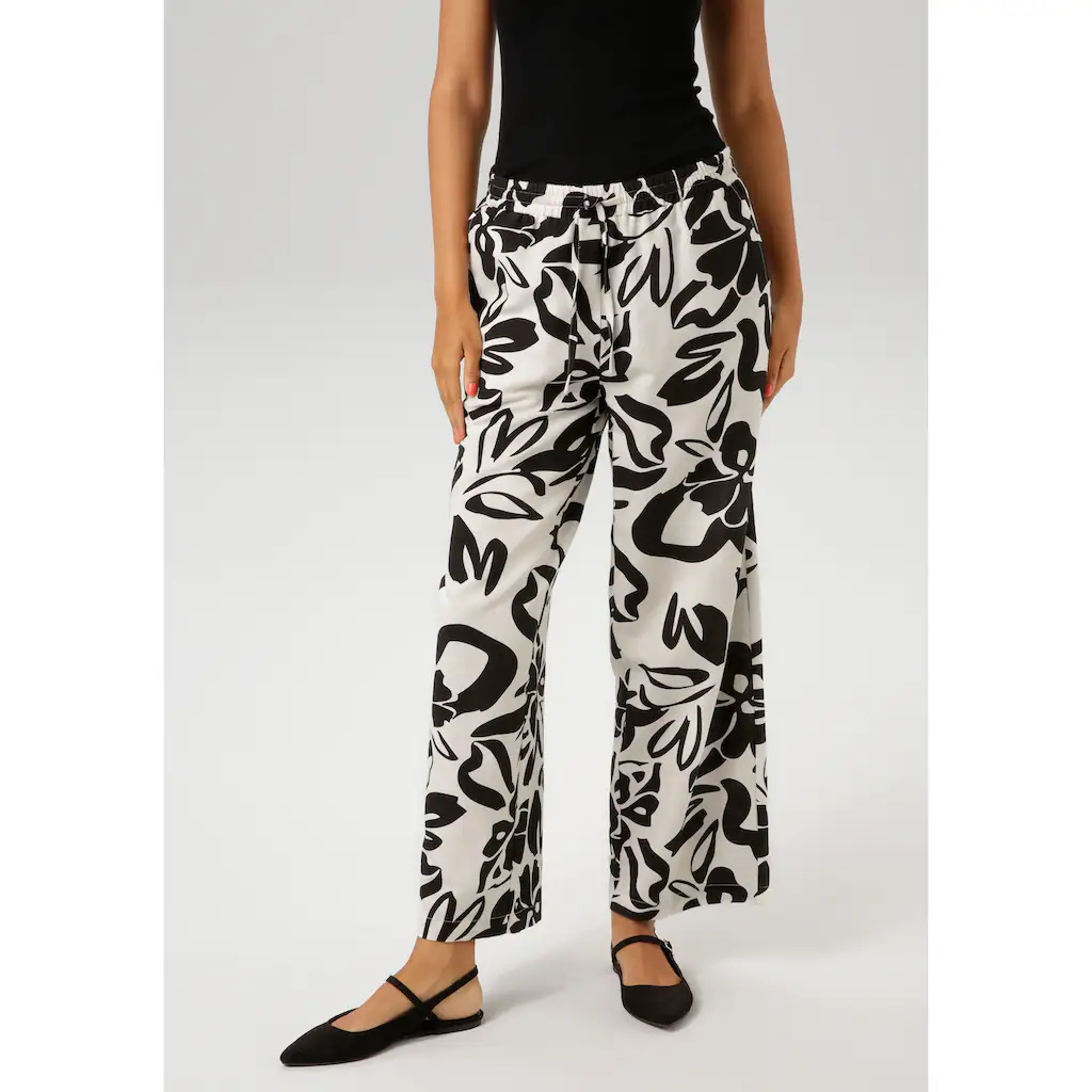 Aniston CASUAL Schlupfhose mit großflächigen Blättern bedruckt - NEUE KOLLEKTION