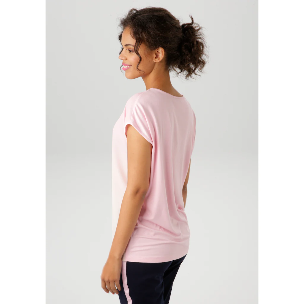 Aniston CASUAL Shirtbluse Mit Kirsche Im Aquarell-Dessin Bedrucktes Vorderteil - NEUE KOLLEKTION