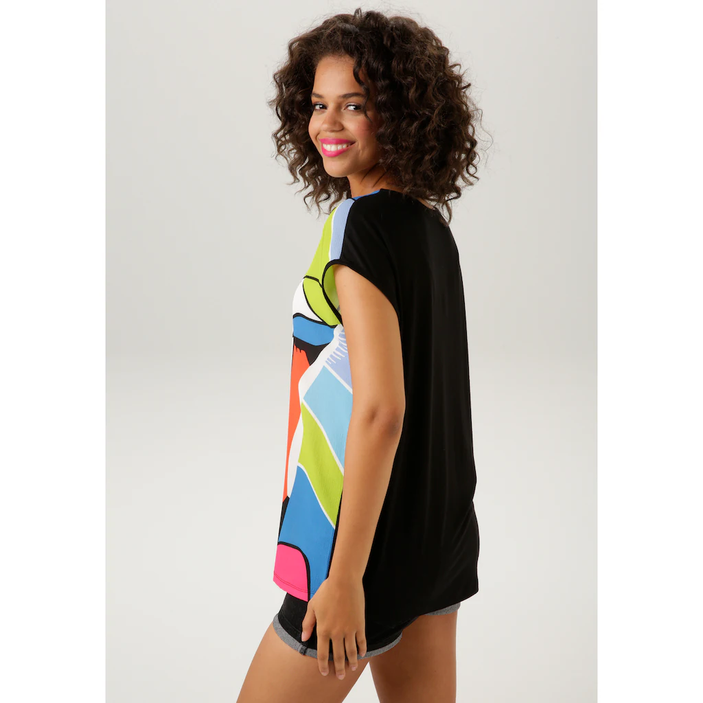 Aniston CASUAL Shirtbluse Mit Kunstvollem Gesicht Bedruckt