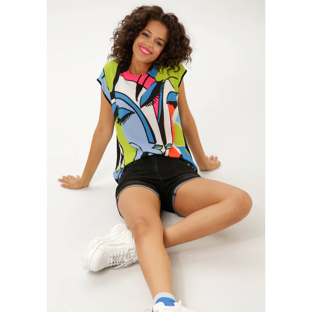 Aniston CASUAL Shirtbluse Mit Kunstvollem Gesicht Bedruckt