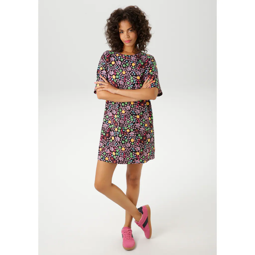 Aniston CASUAL Sommerkleid mit buntem extravaganten Druck - NEUE KOLLEKTION