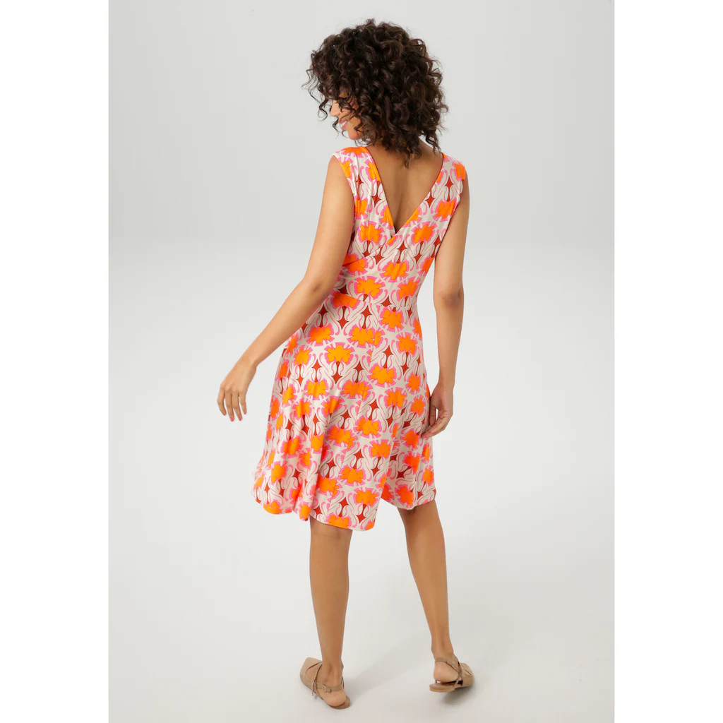 Aniston CASUAL Sommerkleid Mit Extravagantem Retro-Muster- Jedes Teil Ein Unikat- NEUE KOLLEKTION