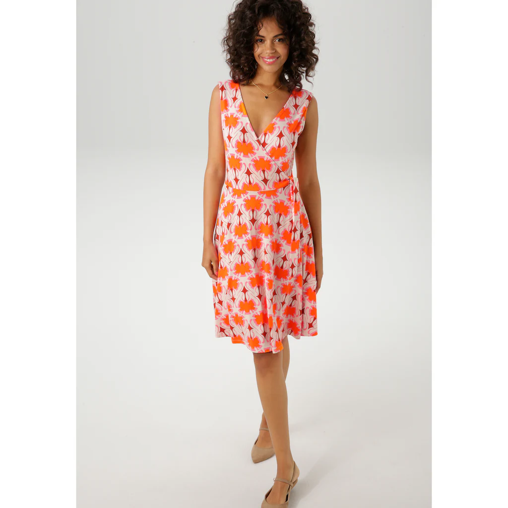 Aniston CASUAL Sommerkleid mit extravagantem Retro-Muster- jedes Teil ein Unikat- NEUE KOLLEKTION