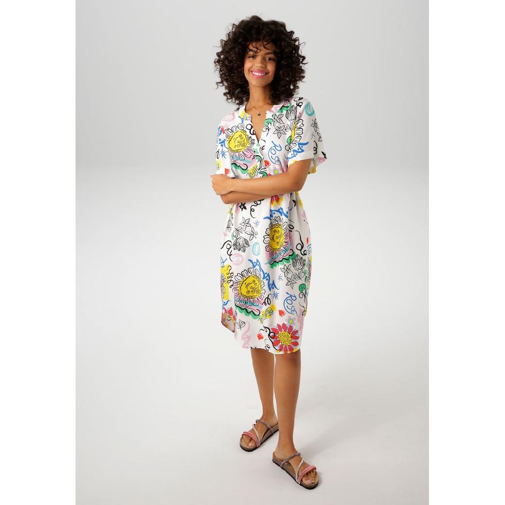 Aniston CASUAL Sommerkleid mit farbenfrohem kunstvollen Druck - NEUE KOLLEKTION