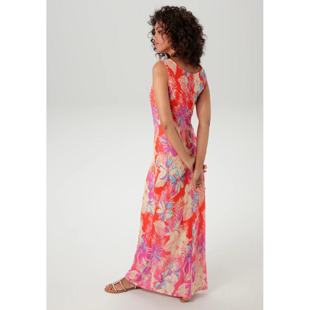 Aniston CASUAL Sommerkleid Mit Farbenfrohen Blumendruck - Jedes Teil Ein Unikat - NEUE KOLLEKTION