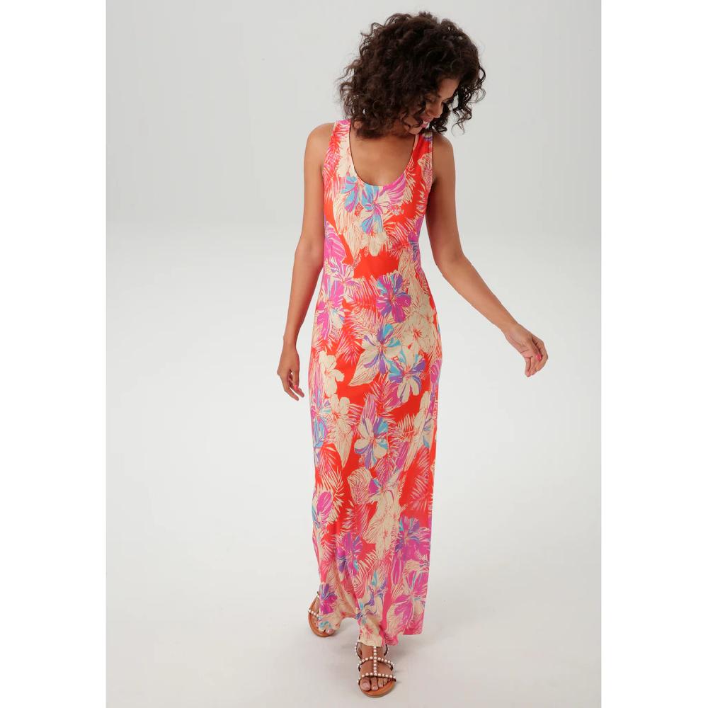 Aniston CASUAL Sommerkleid Mit Farbenfrohen Blumendruck - Jedes Teil Ein Unikat - NEUE KOLLEKTION