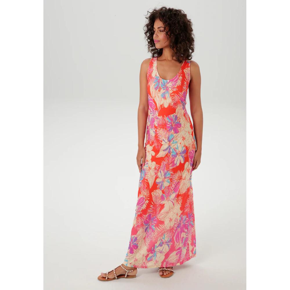 Aniston CASUAL Sommerkleid mit farbenfrohen Blumendruck - jedes Teil ein Unikat - NEUE KOLLEKTION