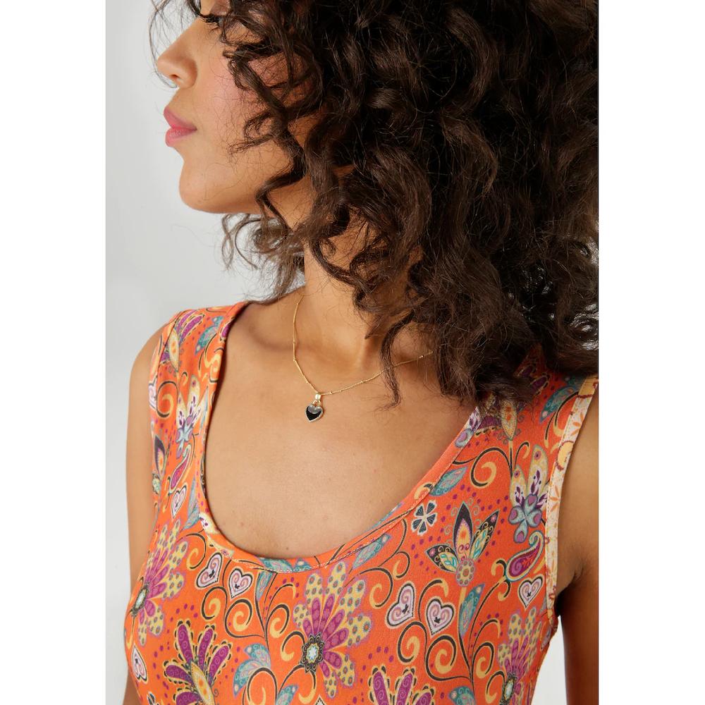 Aniston CASUAL Sommerkleid Mit Farbharmonischem Blumendruck Und Bordüre Am Saum - NEUE KOLLEKTION
