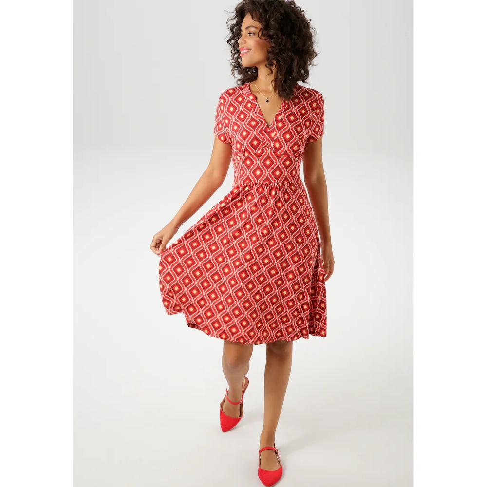 Aniston CASUAL Sommerkleid Mit Farbharmonischem Retro-Druck - NEUE KOLLEKTION