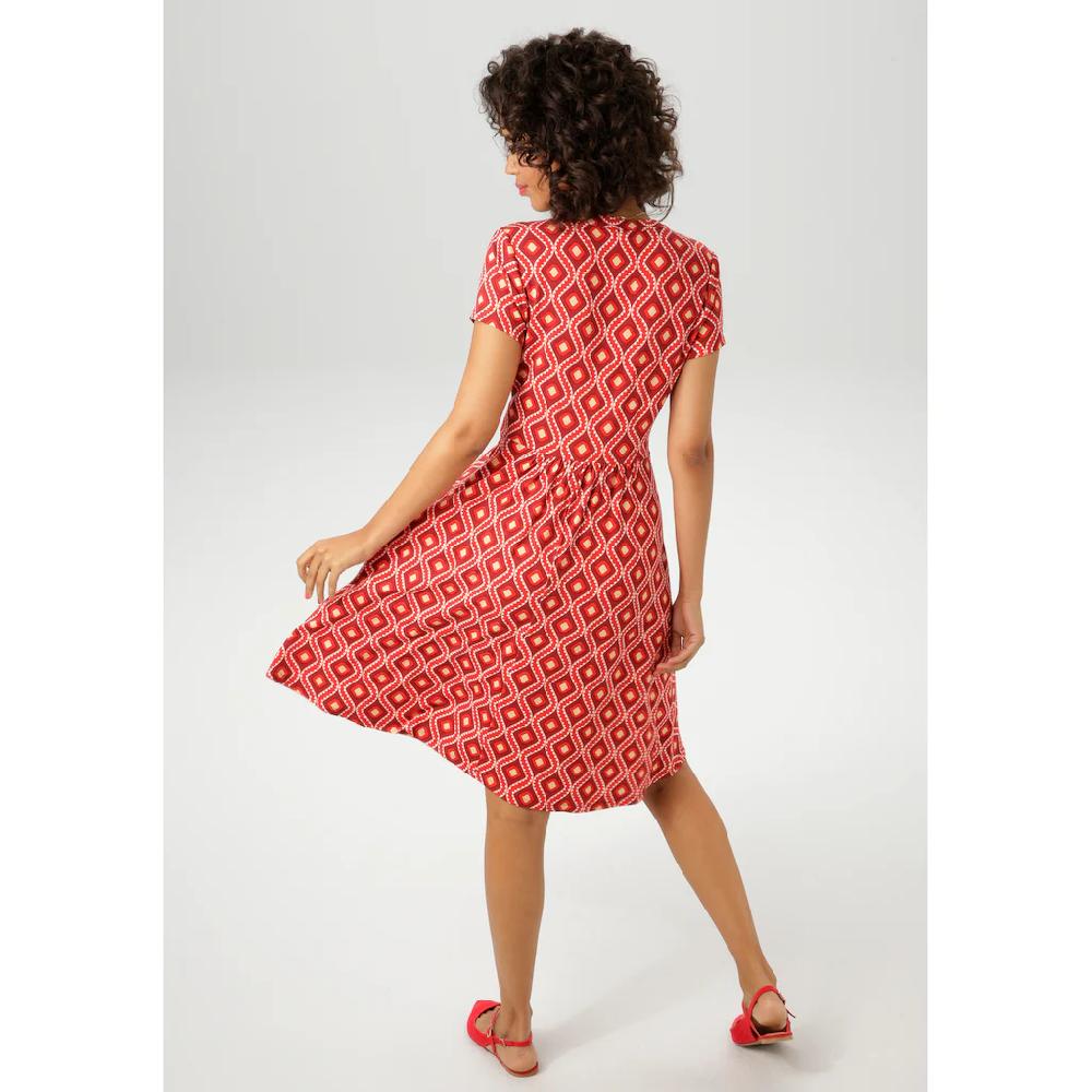 Aniston CASUAL Sommerkleid Mit Farbharmonischem Retro-Druck - NEUE KOLLEKTION