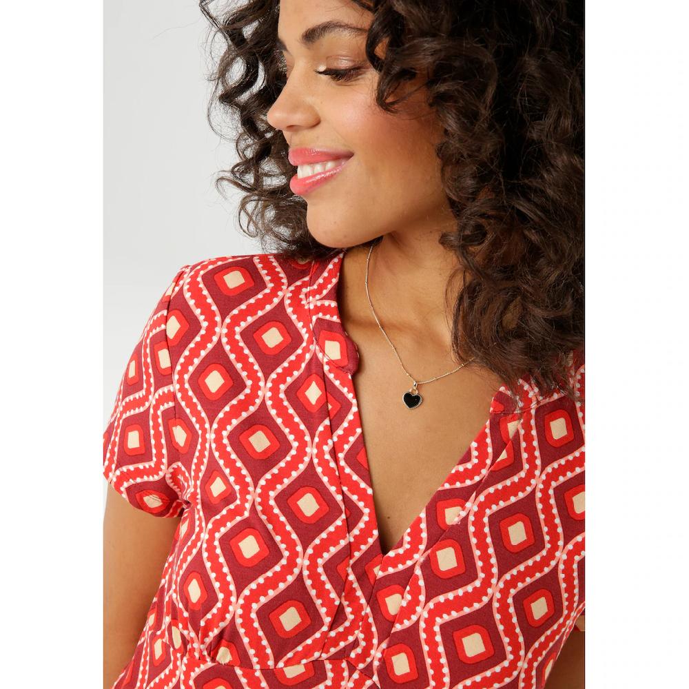 Aniston CASUAL Sommerkleid Mit Farbharmonischem Retro-Druck - NEUE KOLLEKTION