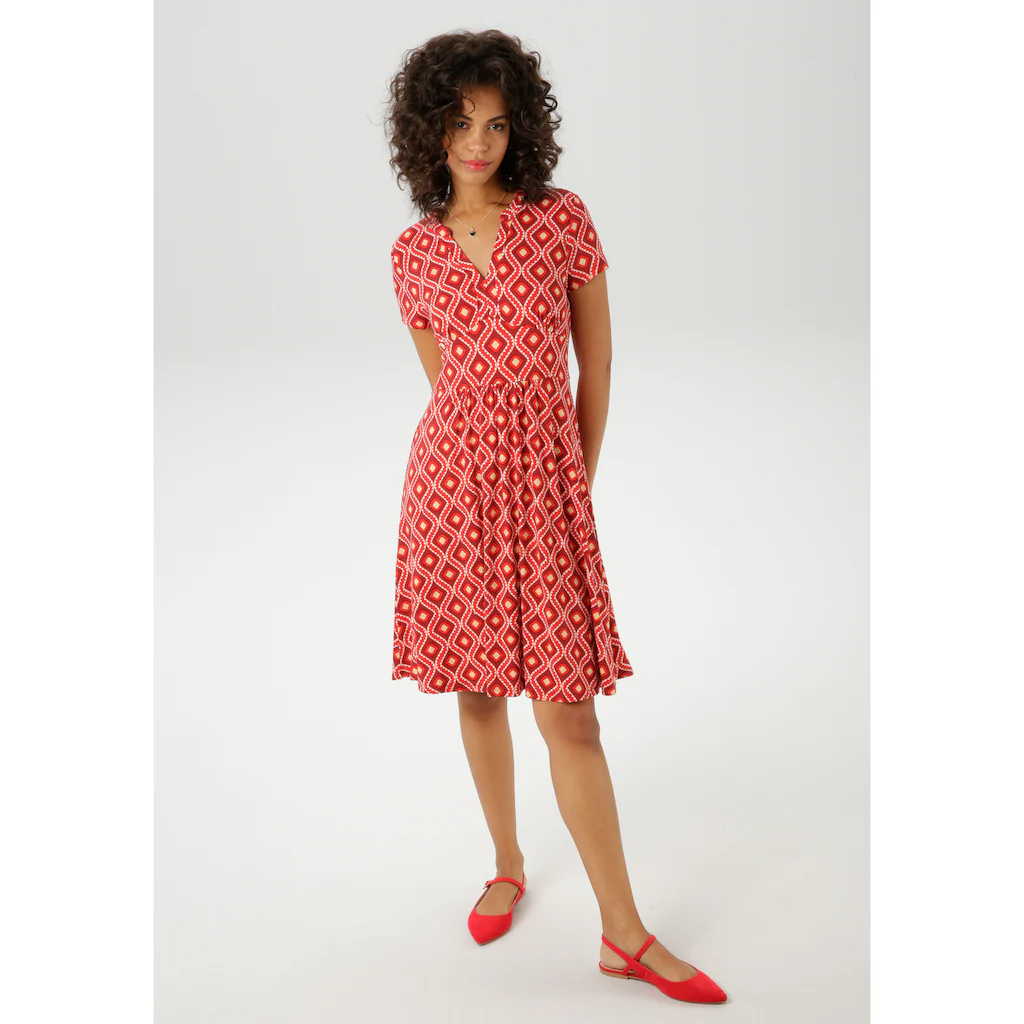 Aniston CASUAL Sommerkleid mit farbharmonischem Retro-Druck - NEUE KOLLEKTION