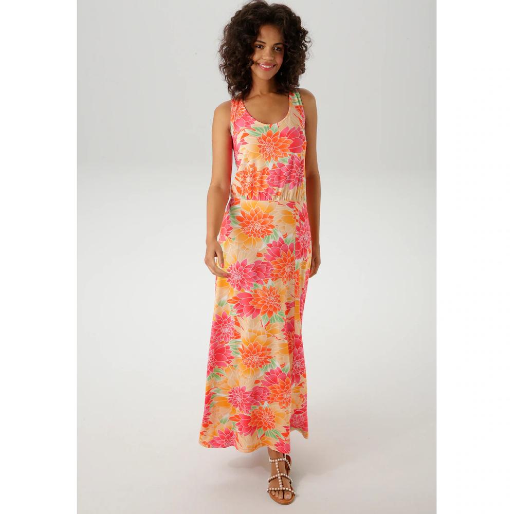 Aniston CASUAL Sommerkleid Mit Großflächigen Farbenfrohen Blüten Bedruckt - NEUE KOLLEKTION
