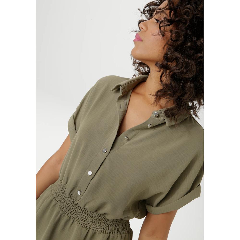 Aniston CASUAL Sommerkleid Mit Smokbündchen In Der Taille - NEUE KOLLEKTION