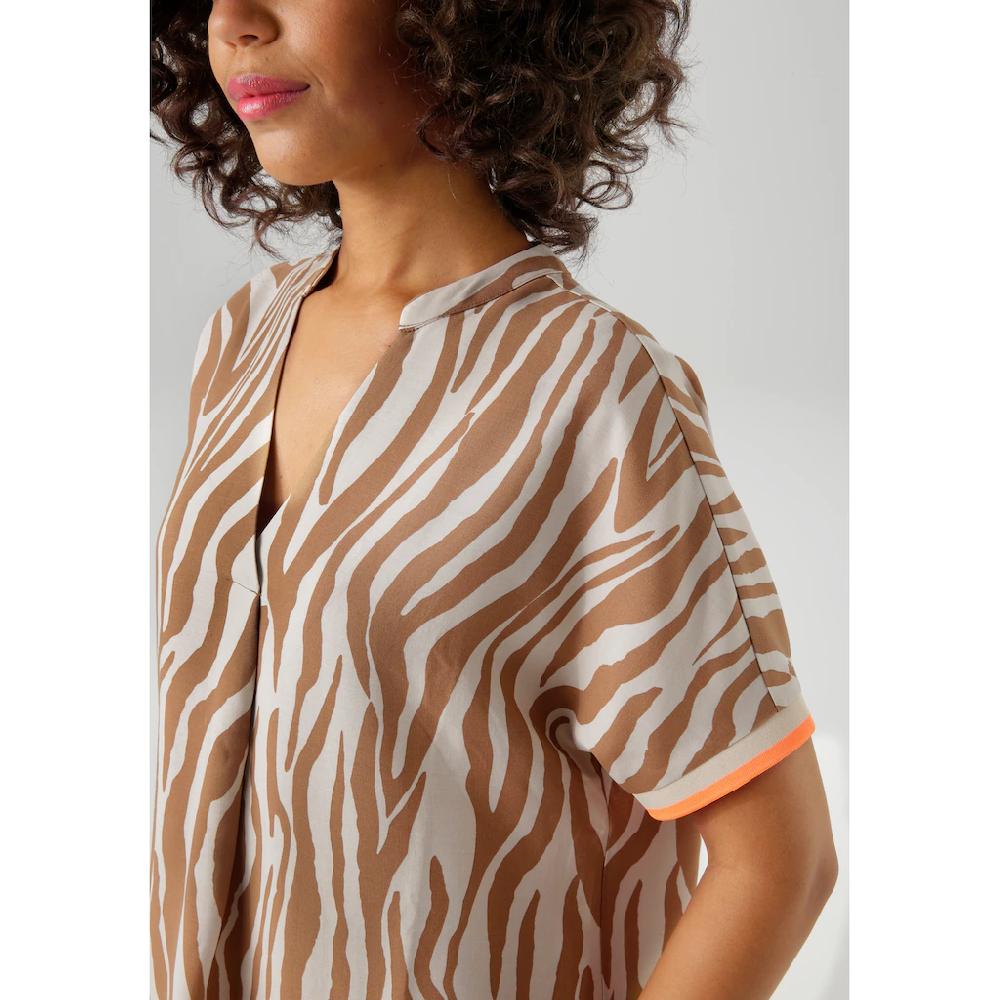 Aniston CASUAL Sommerkleid Mit Zebrastreifen Und Extravagantem Bordüren-Druck - NEUE KOLLEKTION