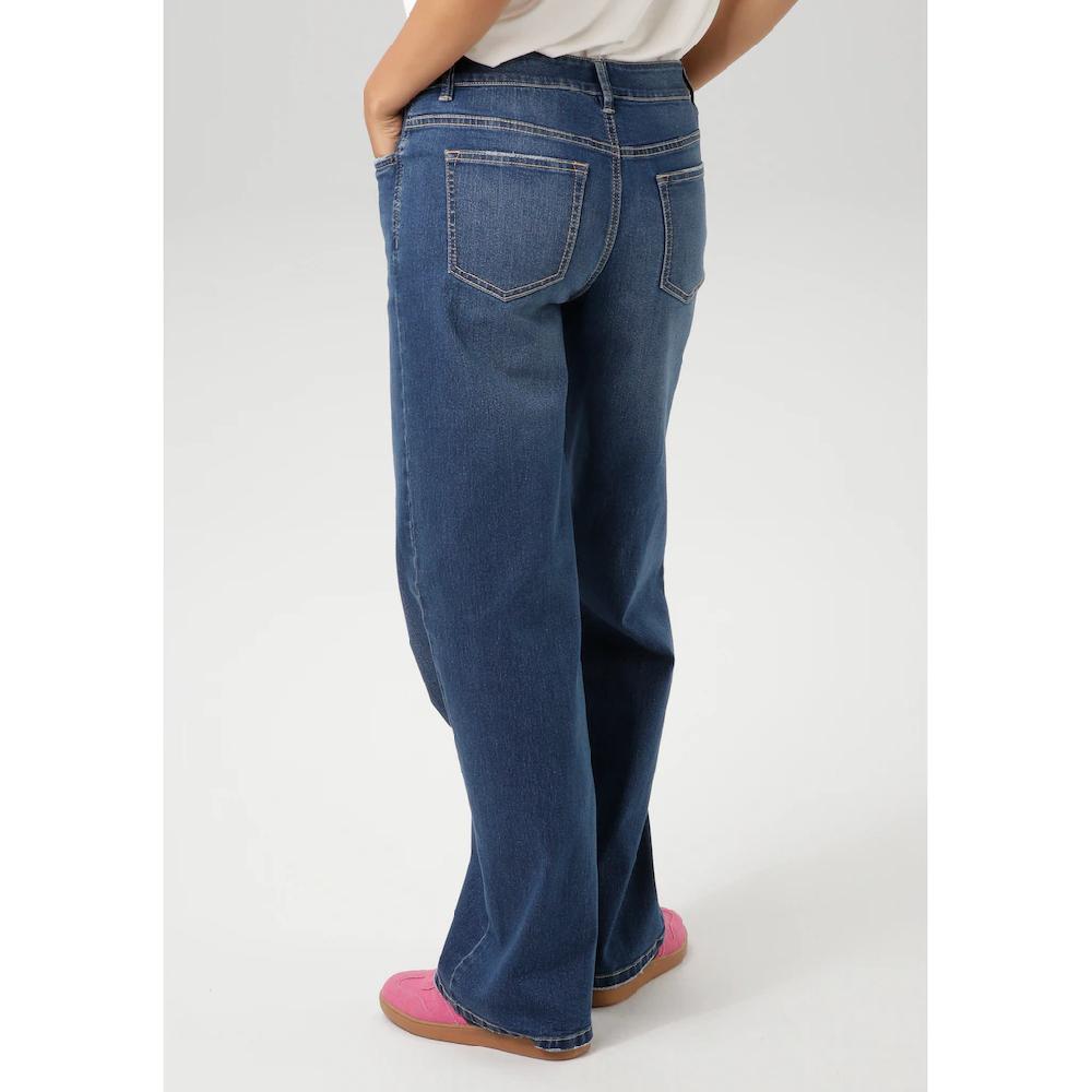 Aniston CASUAL Straight-Jeans Mit Trendig Weitem Bein - NEUE KOLLEKTION