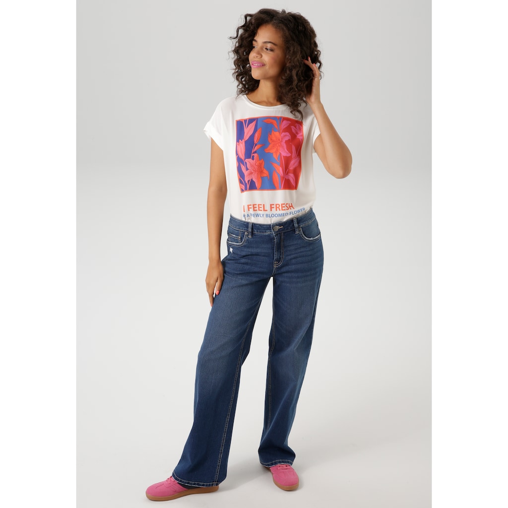 Aniston CASUAL Straight-Jeans Mit Trendig Weitem Bein - NEUE KOLLEKTION