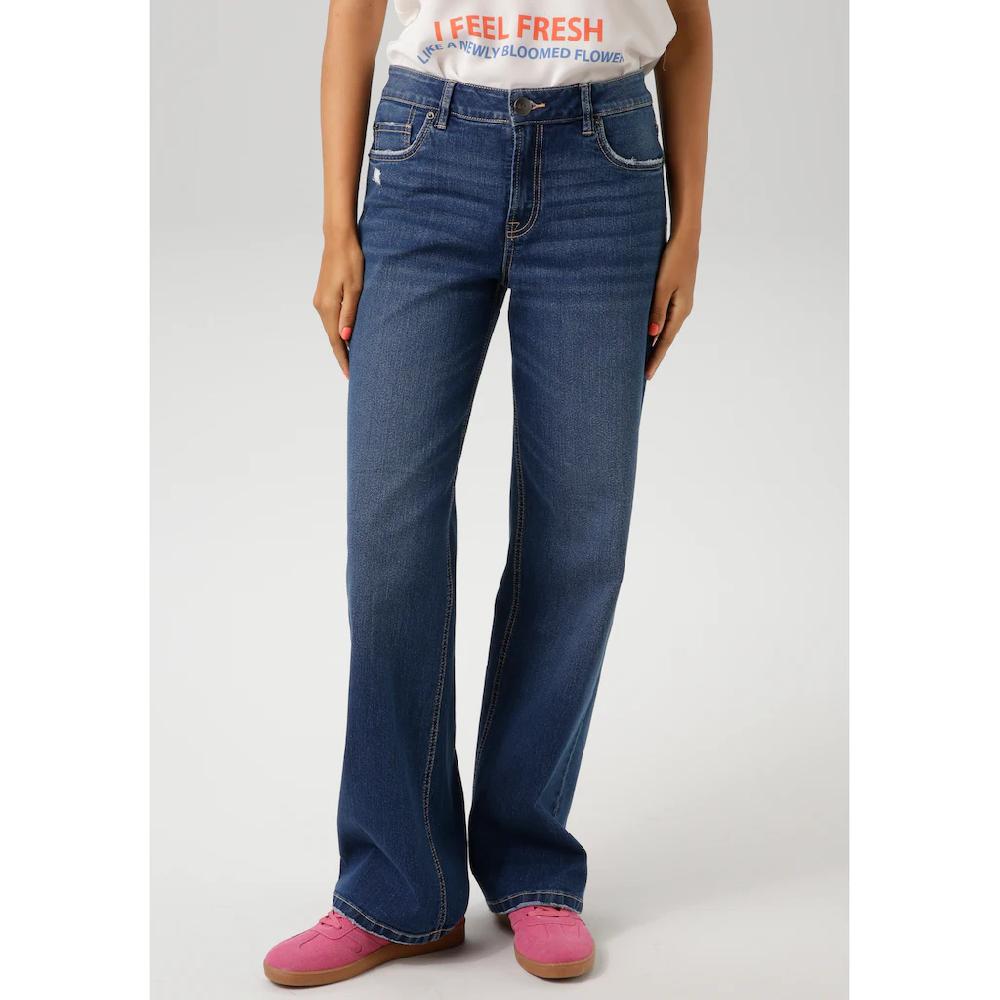 Aniston CASUAL Straight-Jeans mit trendig weitem Bein - NEUE KOLLEKTION
