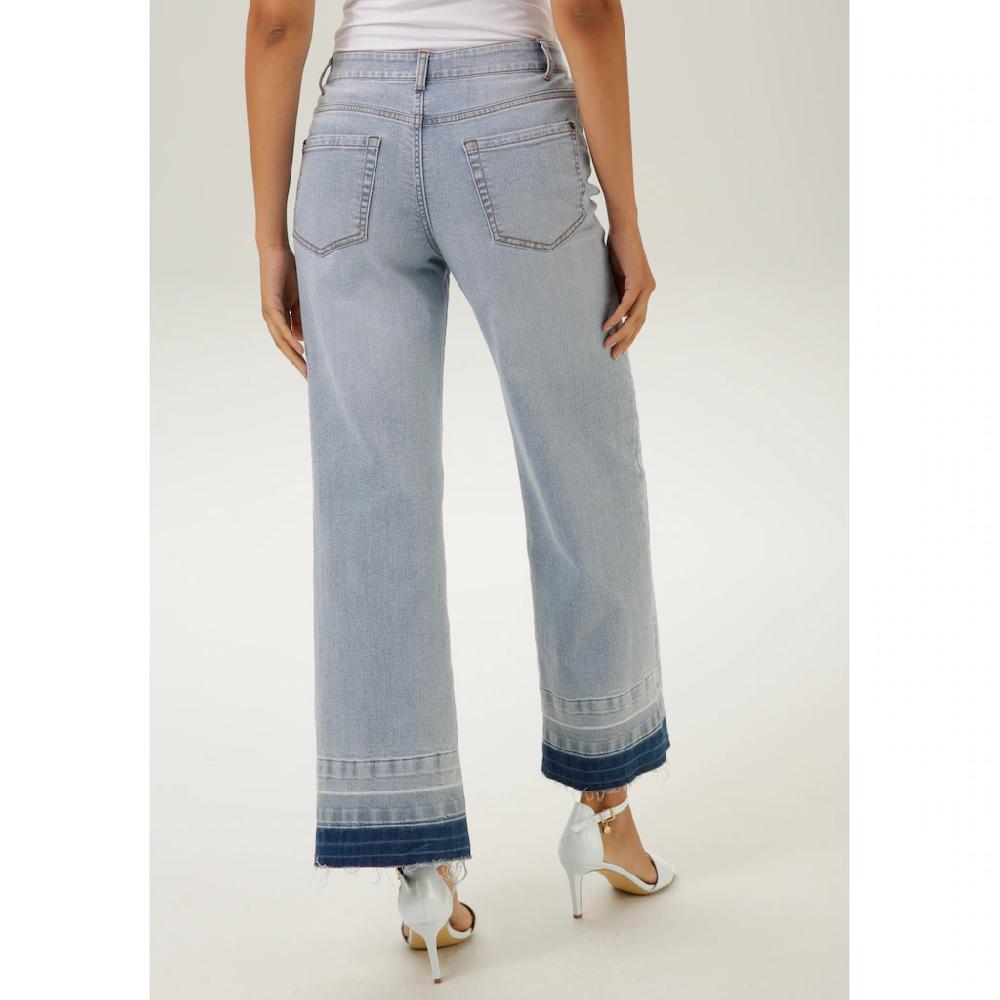 Aniston CASUAL Straight-Jeans Mit Trendiger Waschung Am Leicht Ausgefranstem Saum