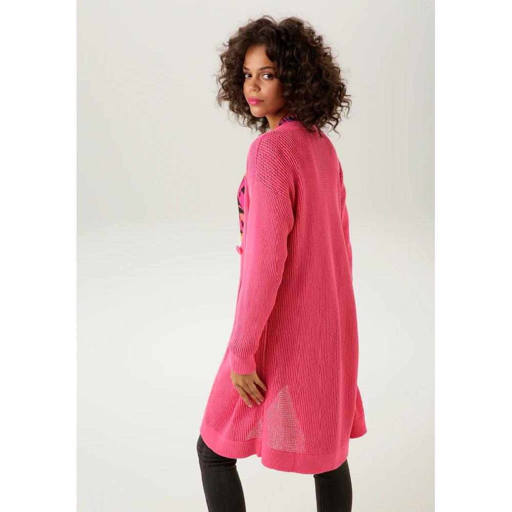 Aniston CASUAL Strickjacke Im Trendigem Netzstrickmuster