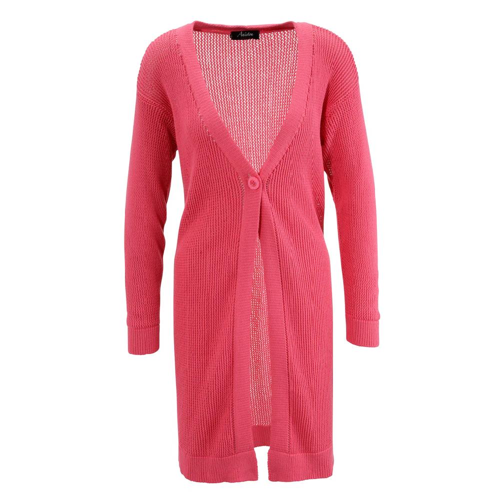 Aniston CASUAL Strickjacke Im Trendigem Netzstrickmuster