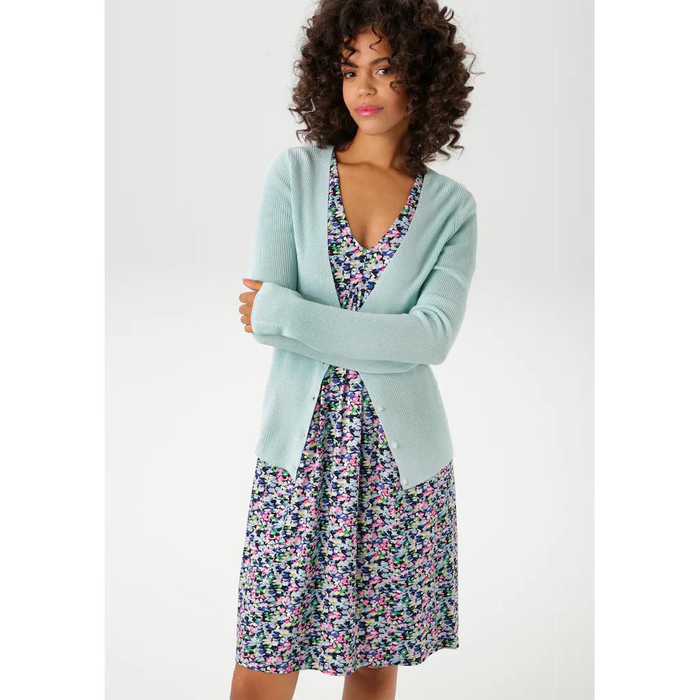 Aniston CASUAL Strickjacke in trendiger Farbpalette