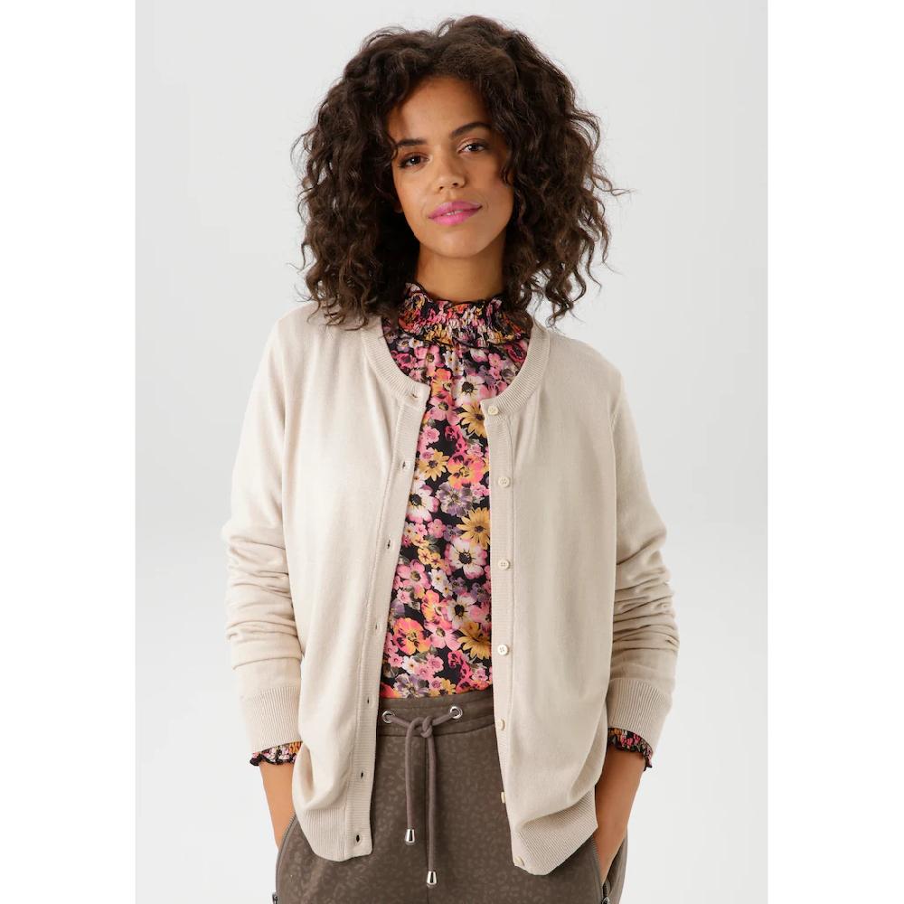 Aniston CASUAL Strickjacke Mit Rundhals-Ausschnitt - NEUE KOLLEKTION