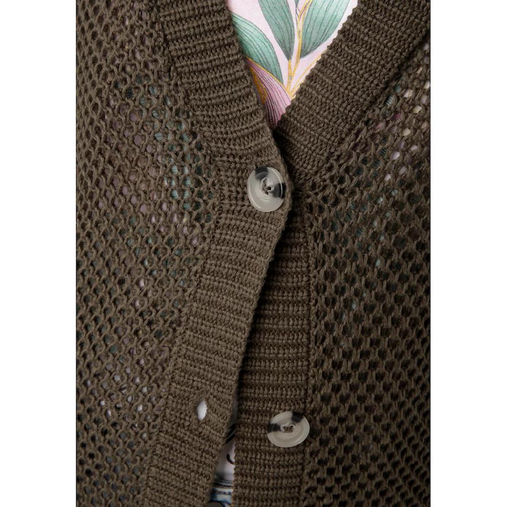 Aniston CASUAL Strickjacke Mit Trendigem Lochstrick-Muster - NEUE KOLLEKTION