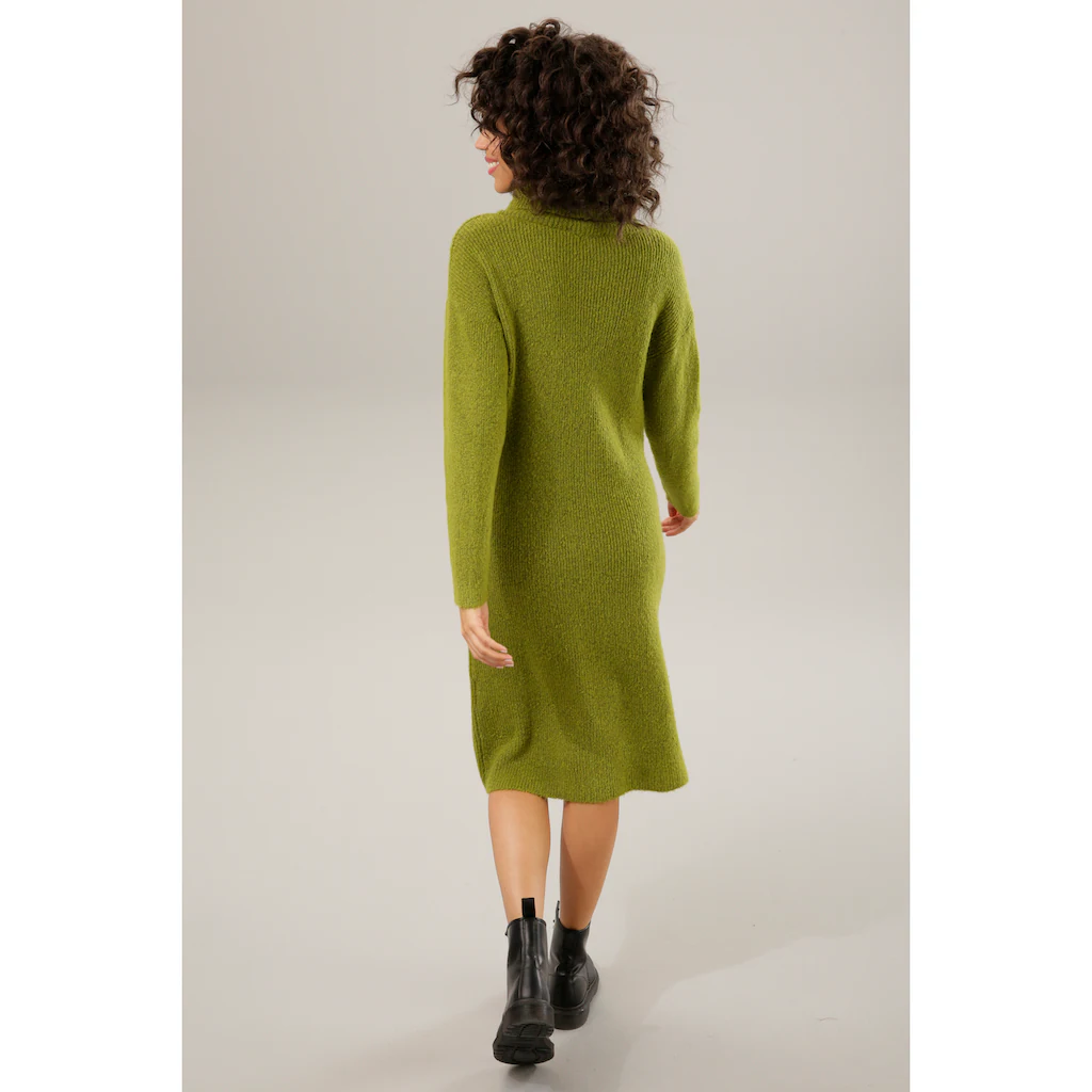 Aniston CASUAL Strickkleid Mit Halsfernem Rollkragen