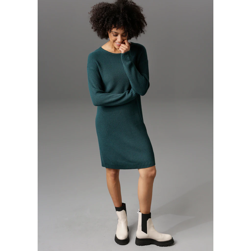 Aniston CASUAL Strickkleid mit Rundhals-Ausschnitt