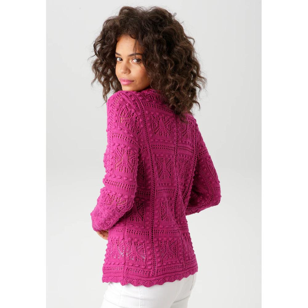 Aniston CASUAL Strickpullover Im Attraktiven Ajour-Muster-Mix - NEUE KOLLEKTION