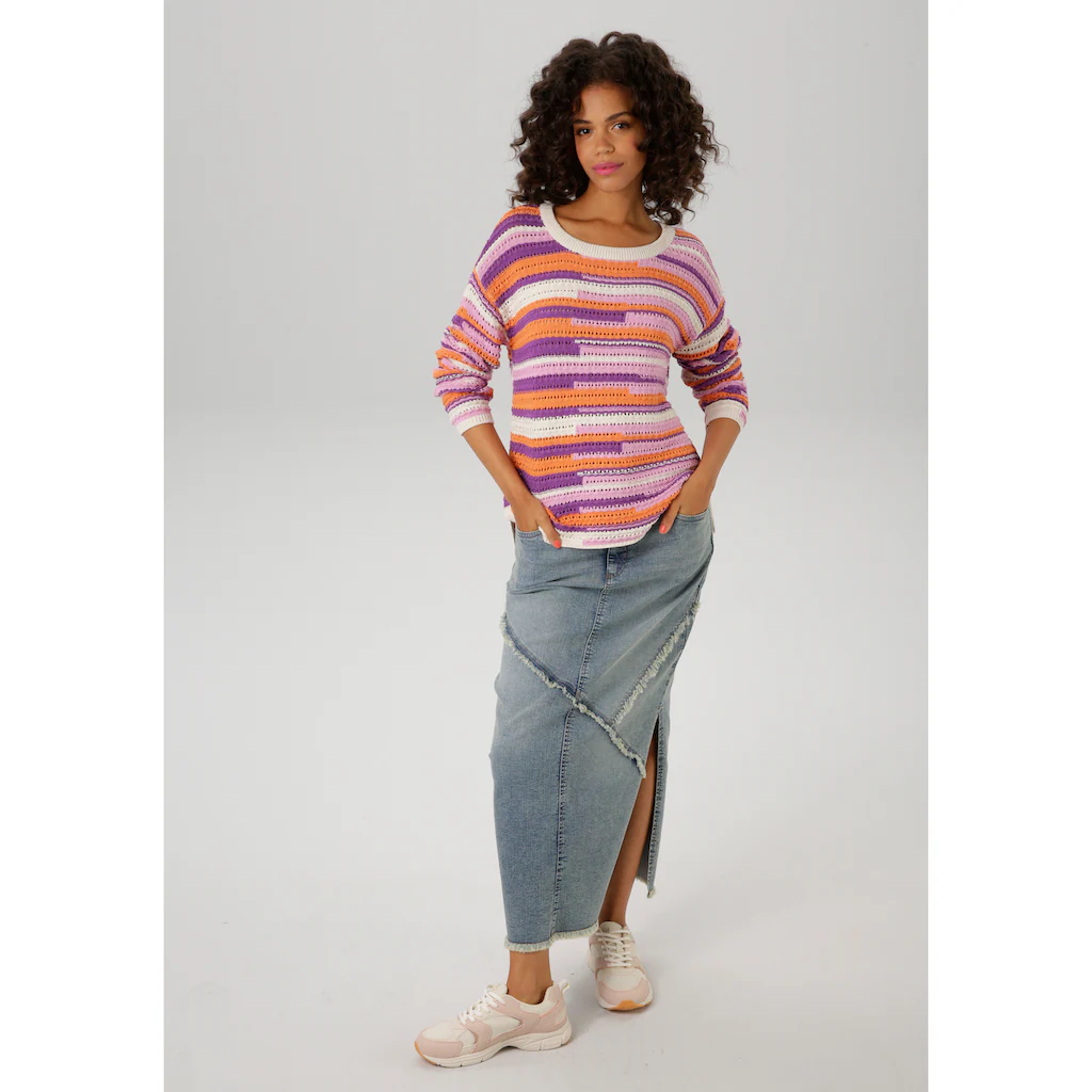 Aniston CASUAL Strickpullover Im Extravagantem Streifen-Dessin - NEUE KOLLEKTION