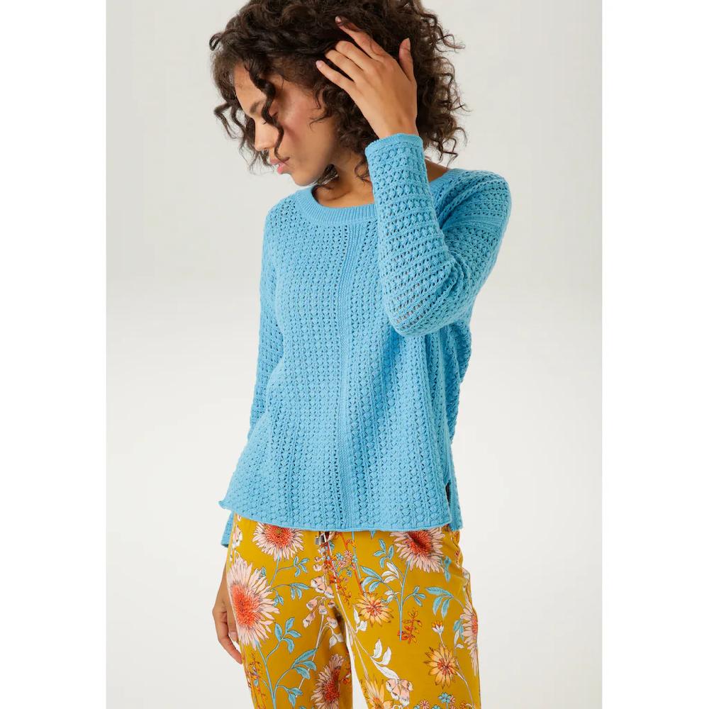 Aniston CASUAL Strickpullover mit ausdrucksvollem Ajour-Muster