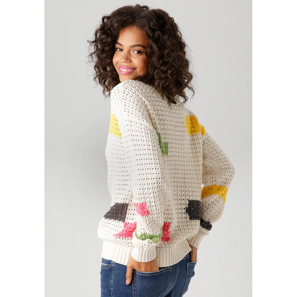Aniston CASUAL Strickpullover Mit Eingestrickten Farb-Highlight - NEUE KOLLEKTION
