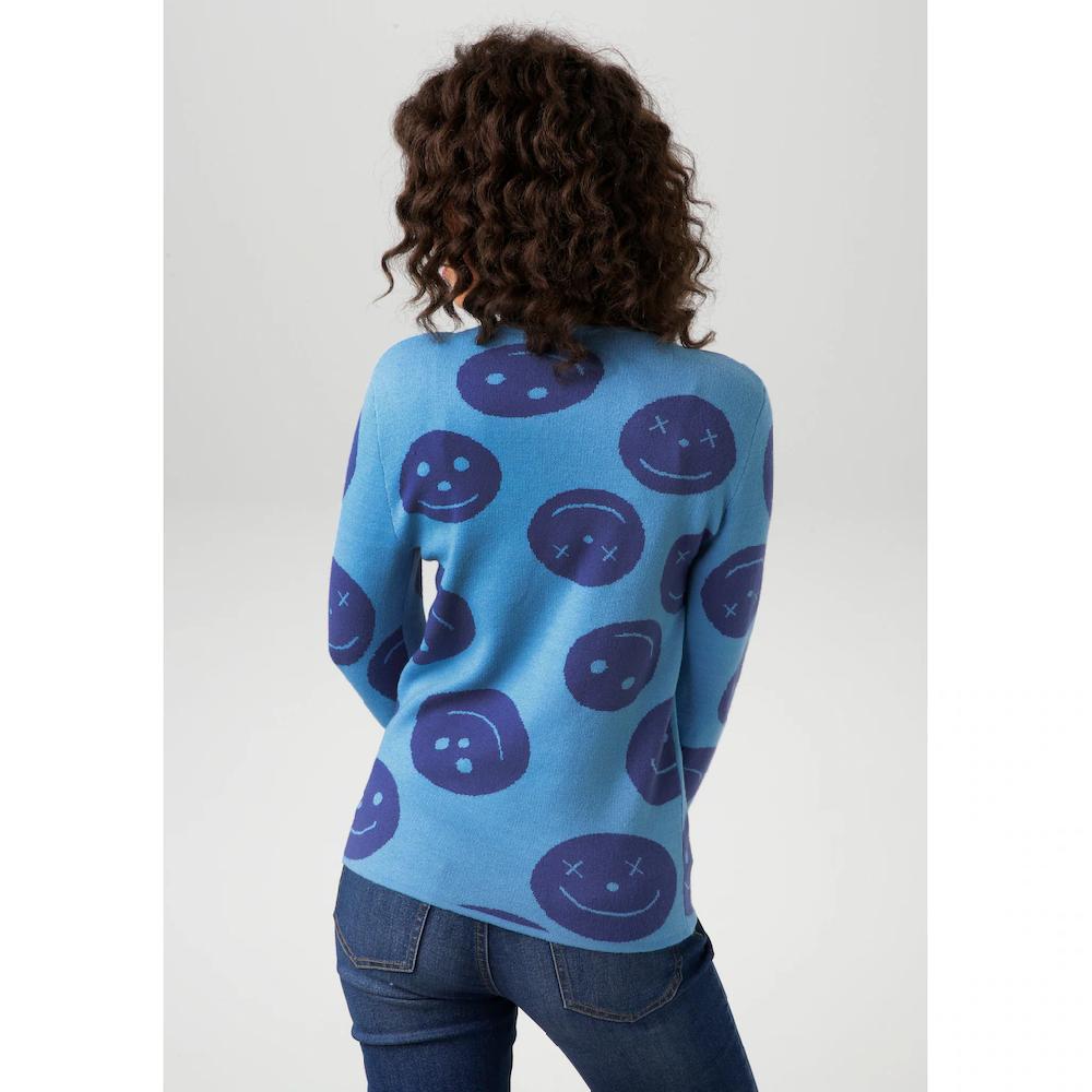 Aniston CASUAL Strickpullover Mit Eingestrickten Smileys - NEUE KOLLEKTION